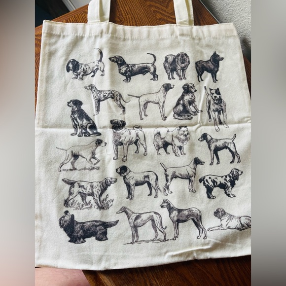 Canvas Tote Bag Aesthetic Print Dog‎ Breeds Reusable cotton cloth eco-friendly - Picture 2 of 6